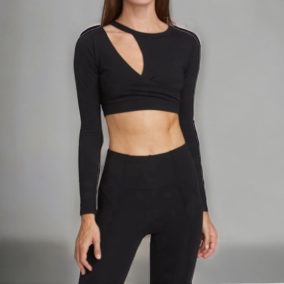 N:Philanthropy Roxbury Black Cutout Long Sleeve Crop Top XS - Picture 11 of 11